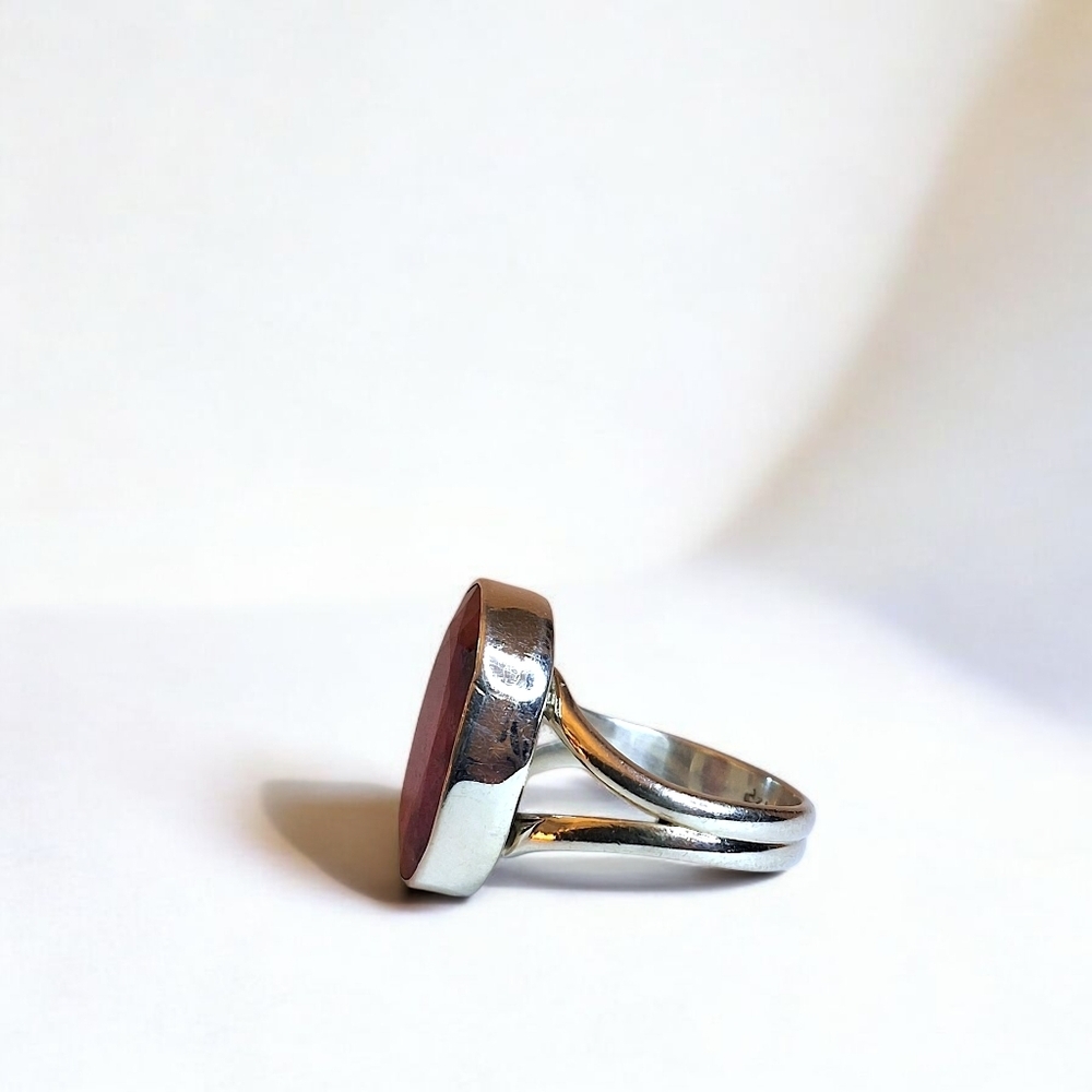 Natural ruby ring,@5ct in silver - Picture 6 of 10